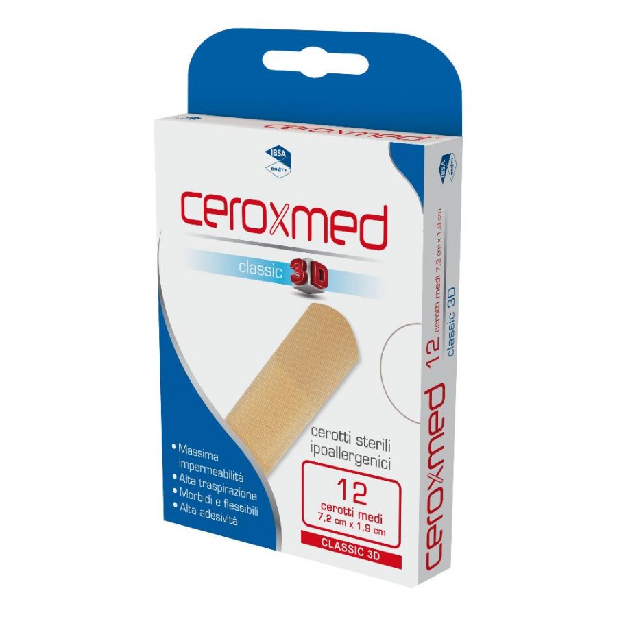Ceroxmed Classic Cerotti Formati Medi 12 Pezzi 7,2x1,9cm