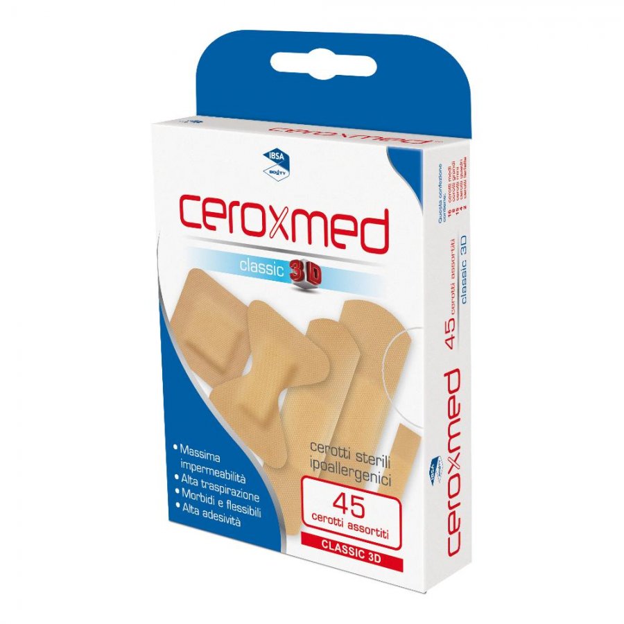 Ceroxmed Classic Cerotti Formati Assortiti 45 Pezzi - Polietilene, Morbidi, Flessibili, Alta Adesività