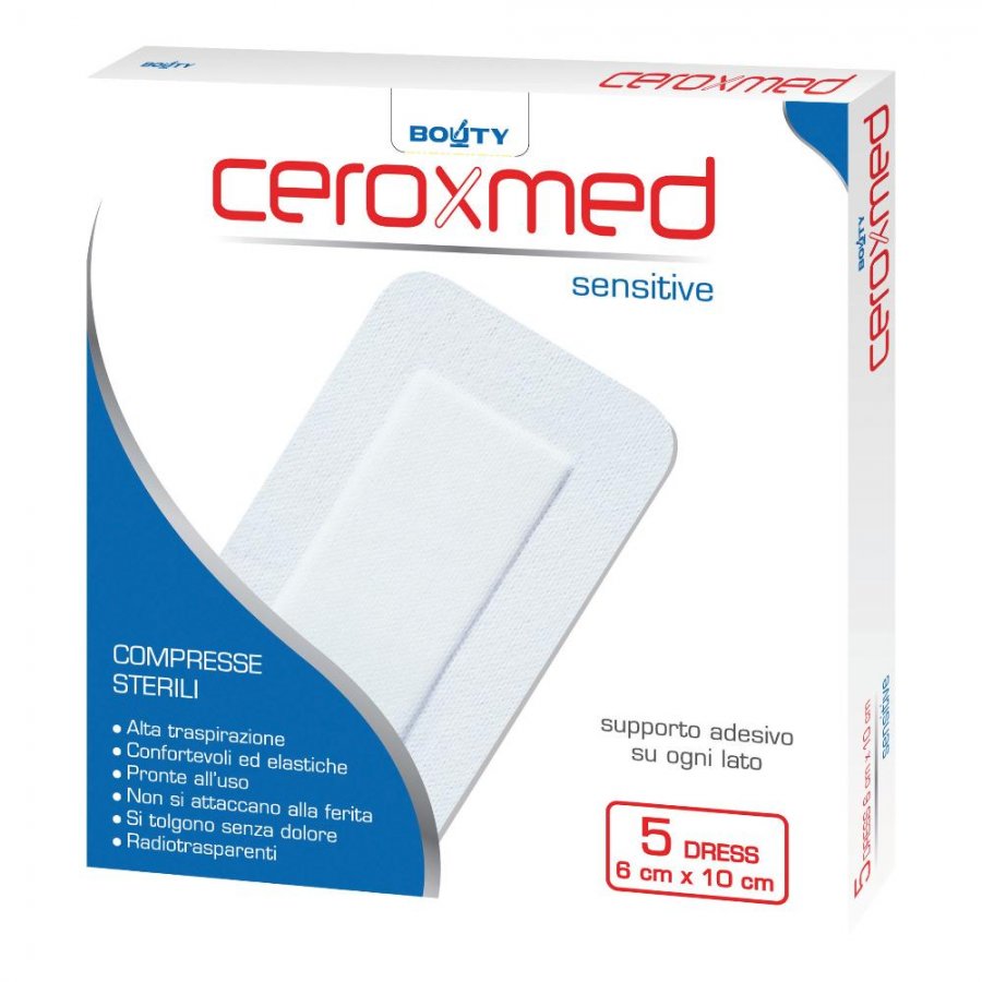 Ceroxmed Compresse Sensitive 10x6cm 5 Pezzi - Comprese per Cura Delicata