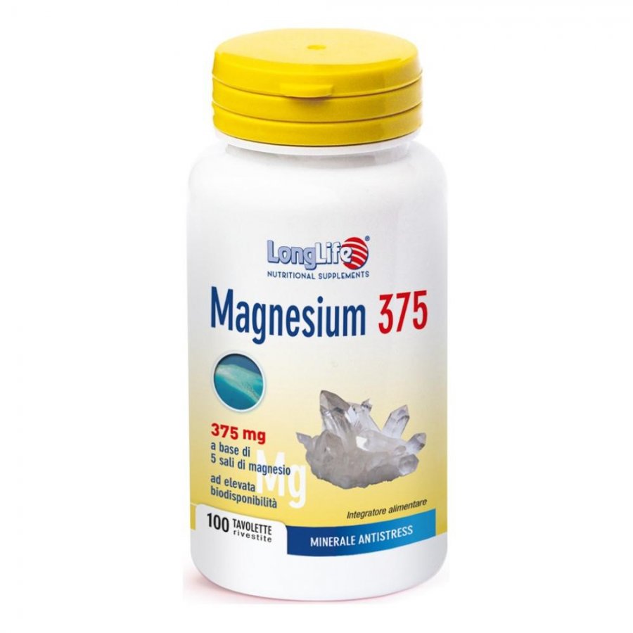 Long Life Linea Benessere dellOrganismo Integratore Magnesium 375 100 Tavolette