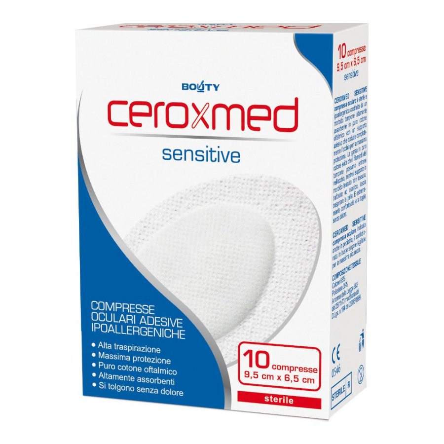 Ceroxmed Compresse Oculari Sensitive 9,5cmx6,5cm 10 Pezzi - Comprese per Occhi Sensibili