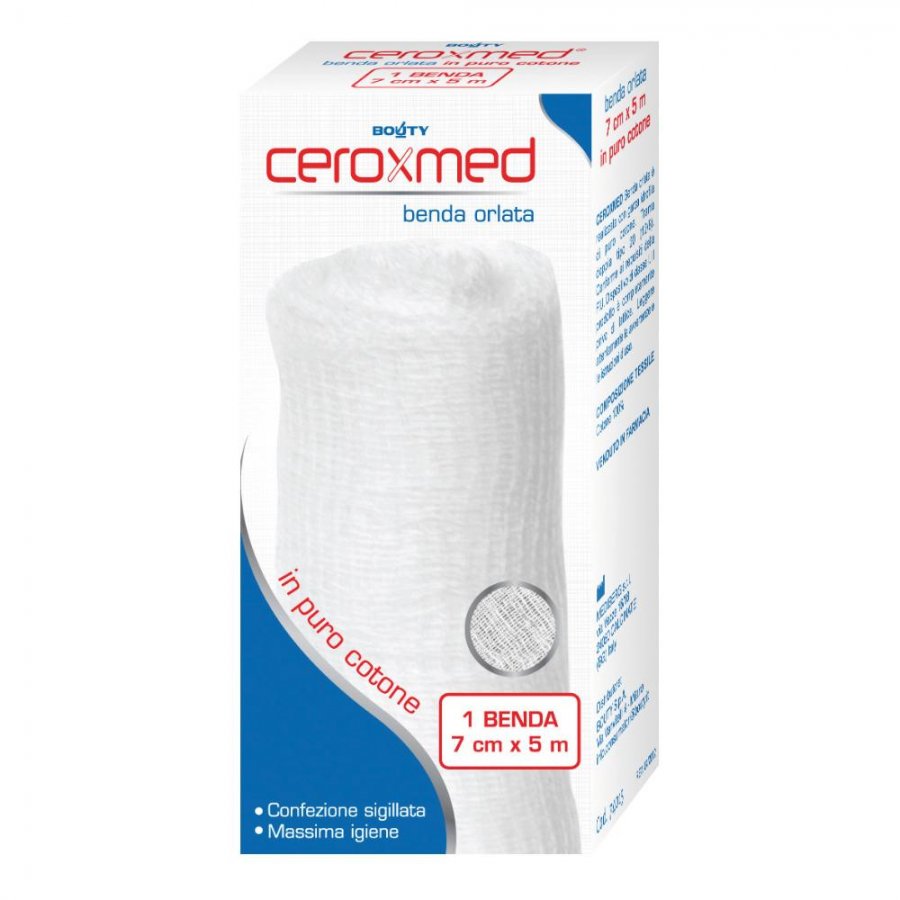 Ceroxmed Benda Orlata 7cmx5m - Protezione Efficace per Ferite e Riduzione del Rischio di Infezioni