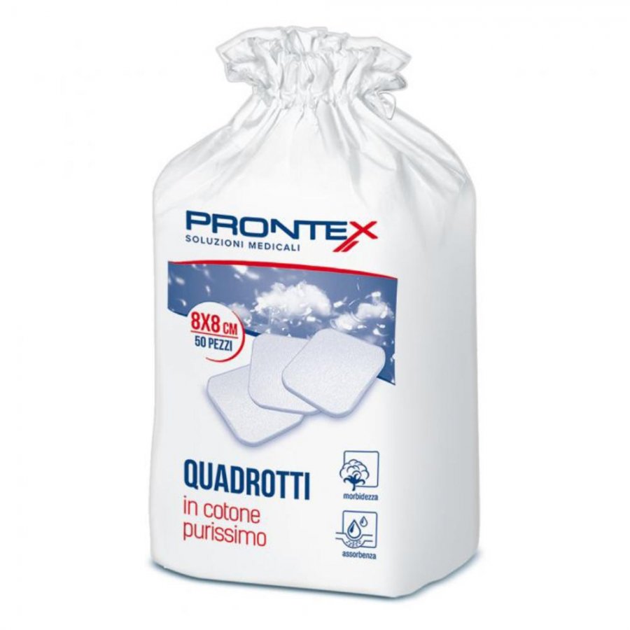 Prontex Quadrotti Di Cotone Purissimo 8x8cm - 50 Pezzi