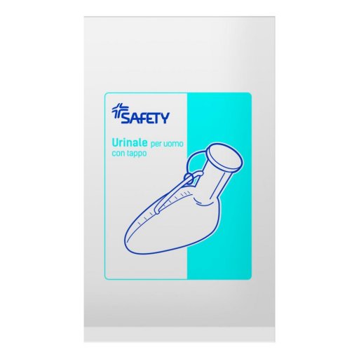 Safety Urinale in Plastica con Tappo, Pappagallo, 1000ml, Dispositivo per Raccolta Urine