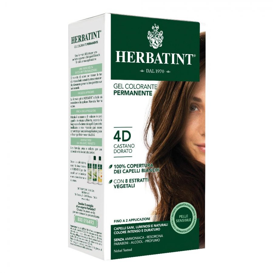 Herbatint Gel Permanente 4D Castano Dorato 150 ml - Colorazione Senza Ammoniaca