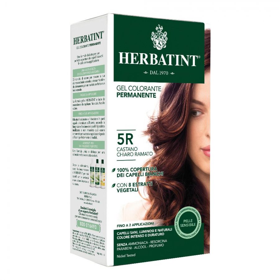 Herbatint - Tintura Per Capelli Gel Permanente 5R Castano Chiaro Ramato 150 ml