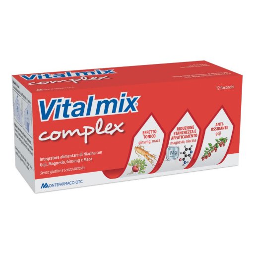 Vitalmix Complex 12 Flaconcini da 10ml - Integratore con Ginseng, Maca e Goji
