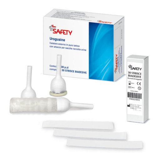 Safety Catetere Esterno con Striscia Biadesiva Uroguaina 35mm - 30 Pezzi