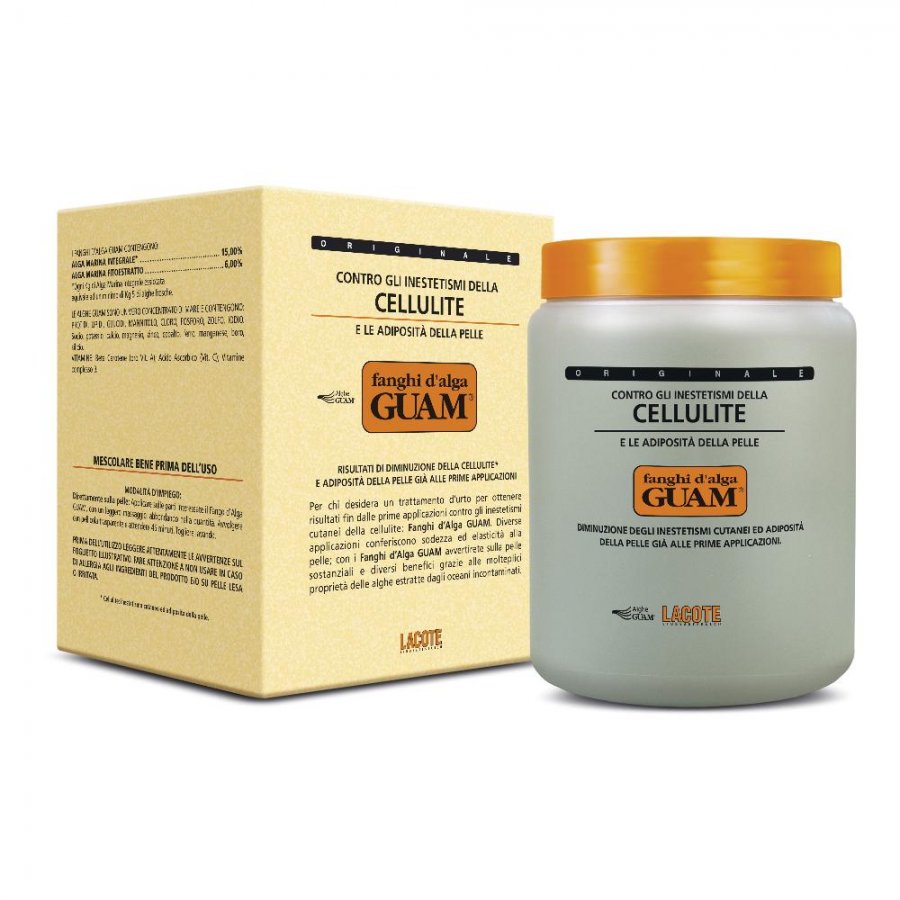 Guam - Fanghi D'alga Classici Anti-Cellulite Vaso da 1000g - Trattamento Corpo Detox
