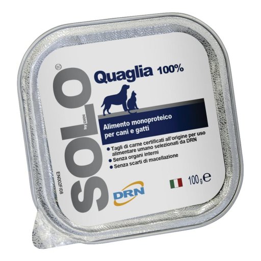 Solo Quaglia 100% - Cani e Gatti - 100g - Alimento Naturale per Animali