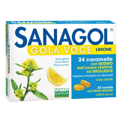 SANAGOL Gola Voce 24 Caramelle senza zucchero Limone