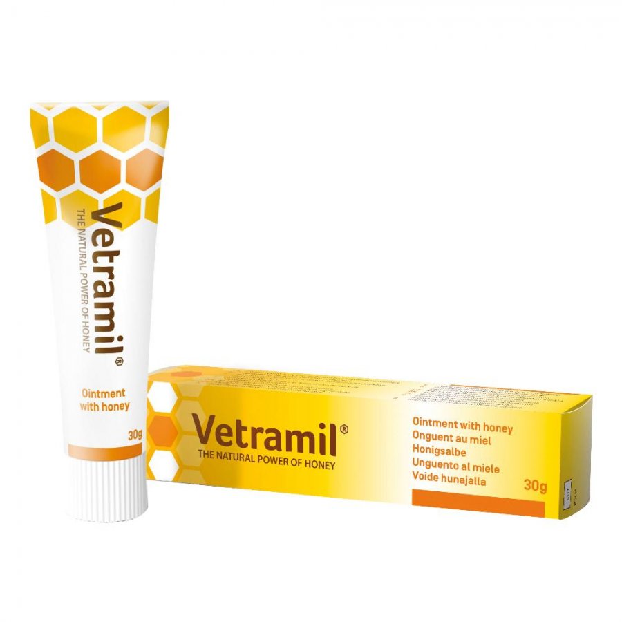 Vetramil Pomata al Miele Cicatrizzante Uso Veterinario 30g - Pomata per la Cicatrizzazione della Pelle - Cani e Gatti