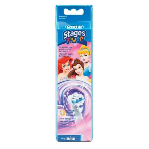 Oral-B - Power Spazzolino Elettrico Kids Stages, 4 Testine di Ricambio, Spazzolare divertente per i bambini