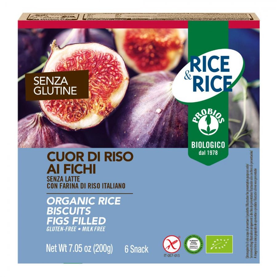 RICE & RICE Biscotti Cuor Riso Fichi 6x33g