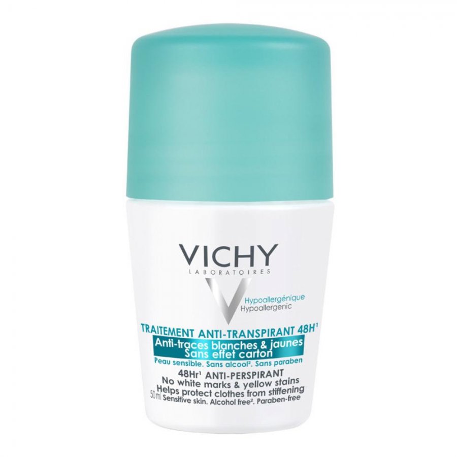 Vichy Deodorante Roll-On Antitraspirante 50 ml - Protezione duratura contro il sudore per pelli sensibili