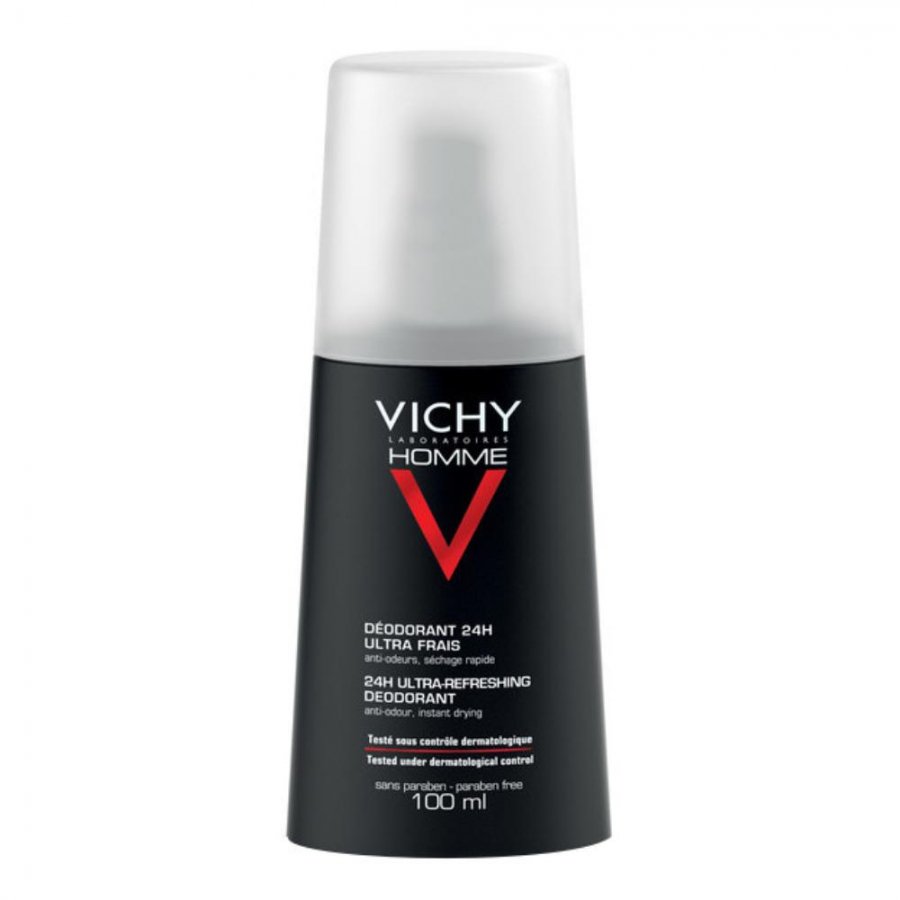 Vichy Homme Deodorante Spray 24 h Ultra-Fresco 100 ml - Protezione e freschezza per una giornata attiva
