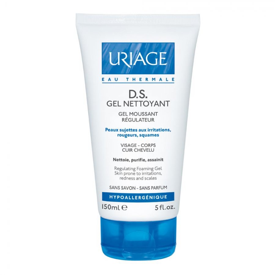 Uriage - DS Gel Detergente 150ml, Detergente Delicato per Pelli Sensibili e Affette da Dermatite Seborroica