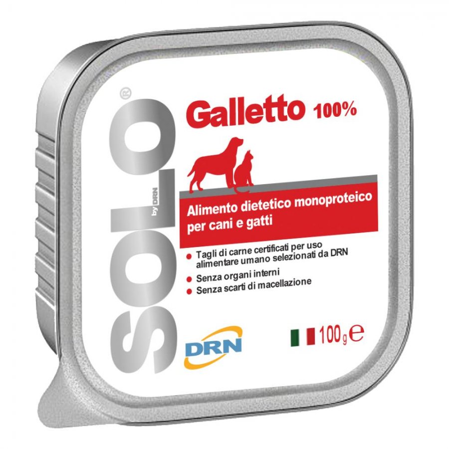 Solo Galletto 100% - Cani e Gatti - 100g - Alimento Naturale per Animali