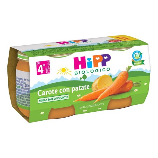HiPP Bio, Omogeneizzato Carote e Patate, 2 x 80 g