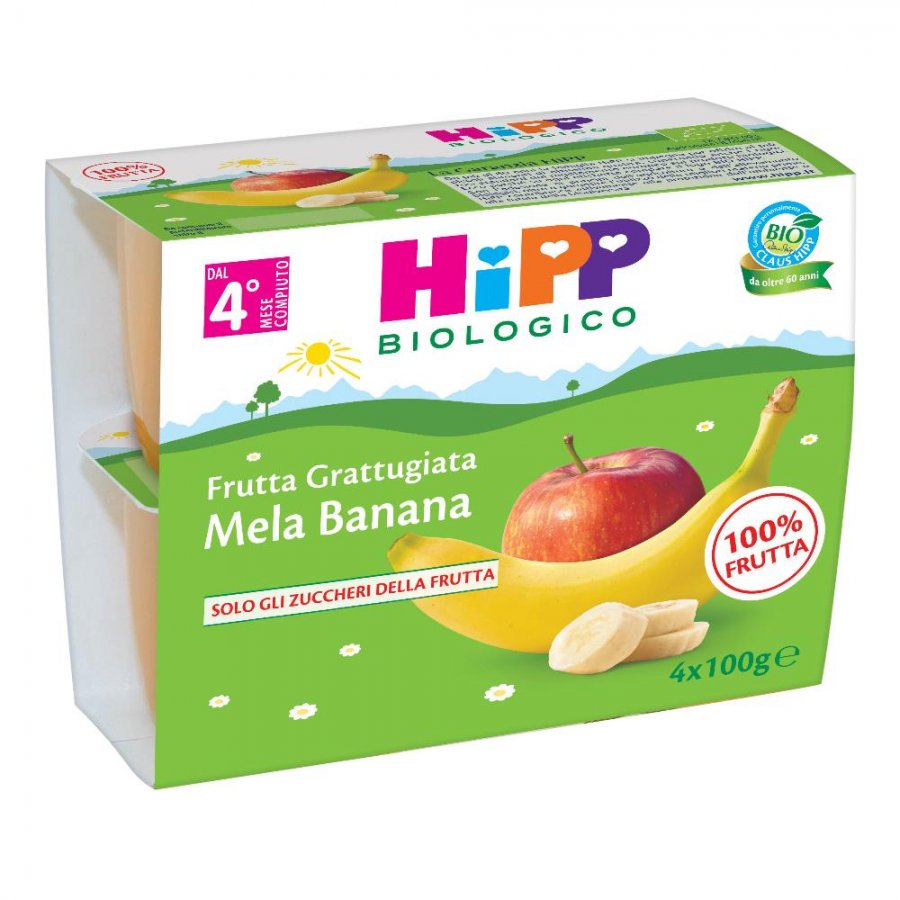 HIPP BIO Merenda Frutta Mela Banana 4x100