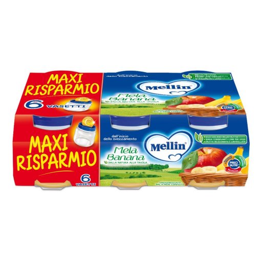 Mellin Omogenizzato Mela e Banana - Alimento per Bambini Senza Glutine