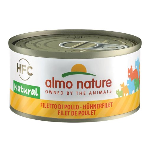 Almo Nature Natural Cibo Umido Filetto di Pollo per Gatti Adulti - Lattina da 70g