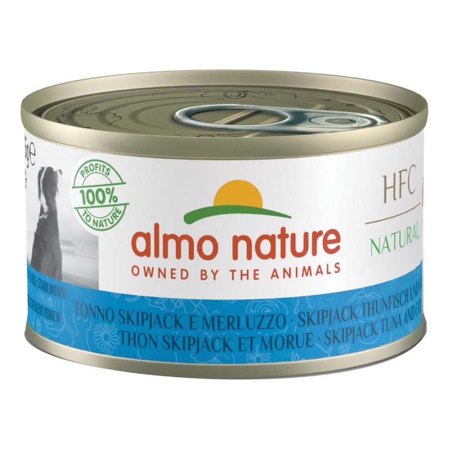 ALMO NATURE CANE HFC NATURAL TONNO SKIPJACK MERLUZZO 95GR (lattina)