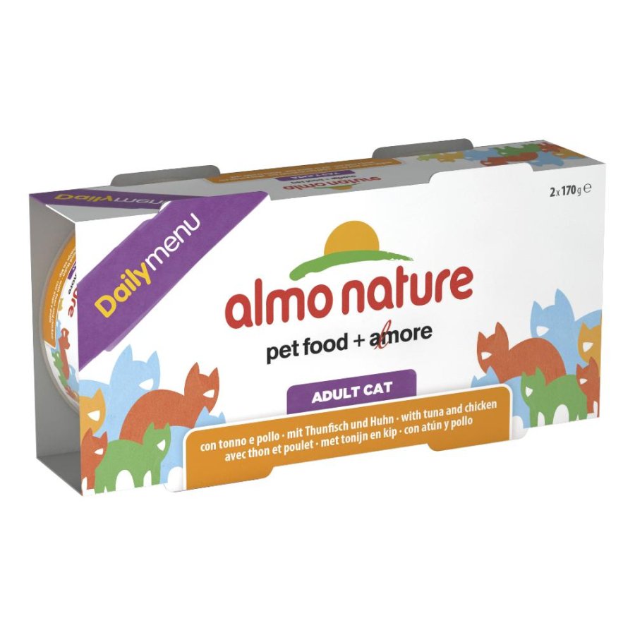 ALMO NATURE GATTO DAILY PATE' ADULT TONNO POLLO 2x170GR (lattina)