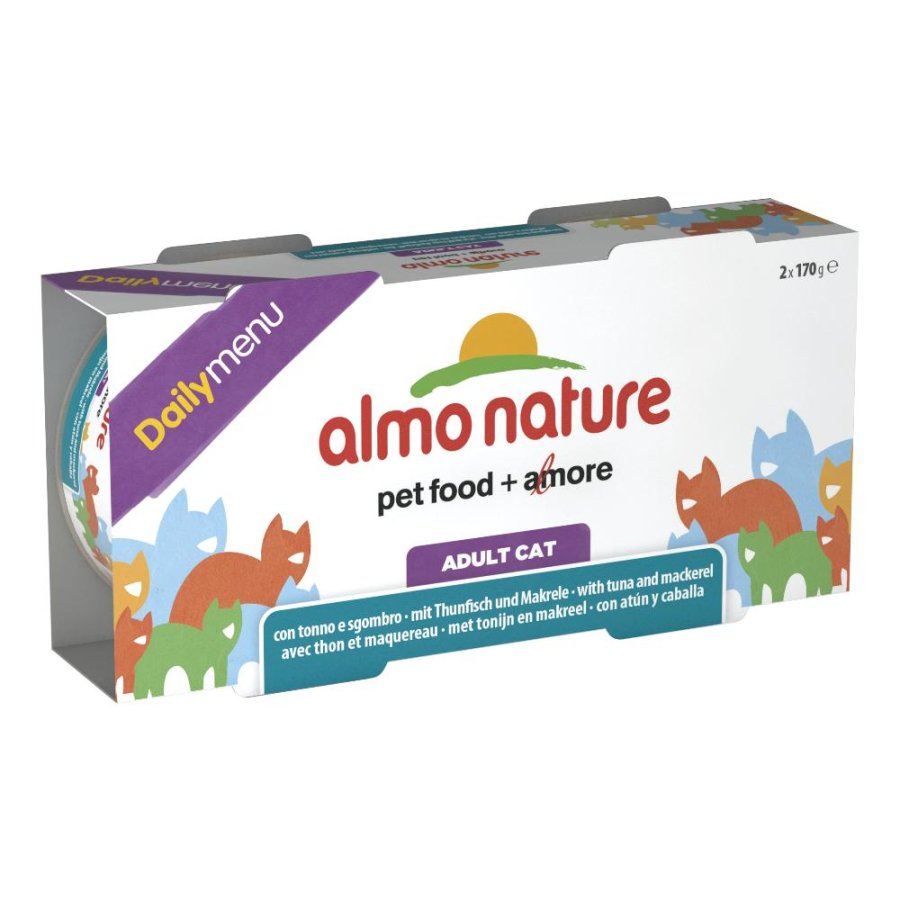 ALMO NATURE GATTO DAILY PATE' ADULT TONNO SGOMBRO 2x170GR (lattina)