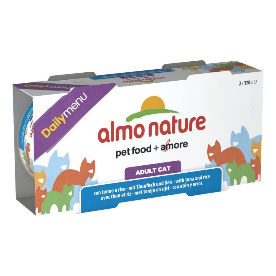 ALMO NATURE GATTO DAILY PATE' ADULT TONNO RISO 2x170GR (lattina)