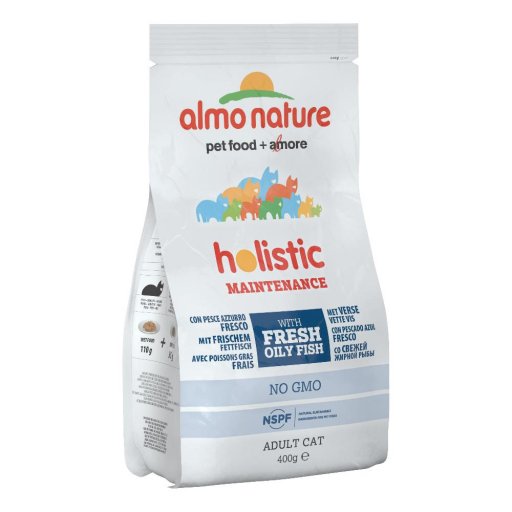 Almo Nature Holistic Maintenance Pesce Azzurro Fresco e Riso Cibo Secco Per Gatti Adulti Sacco 400g
