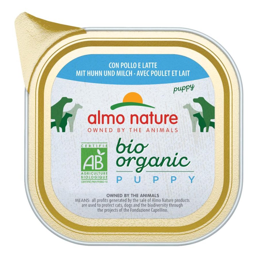 ALMO NATURE CANE BIO ORGANIC PUPPY POLLO LATTE 100GR (vaschetta)