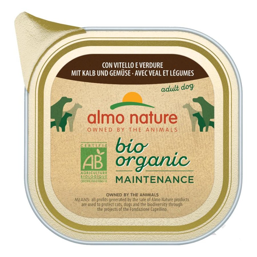 ALMO NATURE CANE BIO ORGANIC MAINTENANCE ADULT VITELLO VERDURE 100GR (vaschetta)