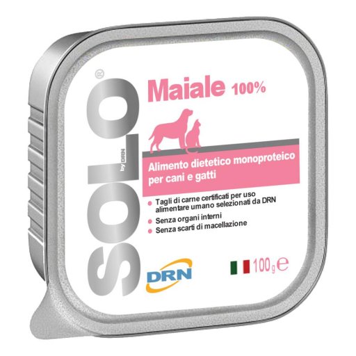 Solo Maiale 100% - Cani e Gatti - 100g - Alimento Naturale per Animali
