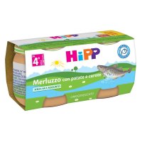 HiPP Bio, Omogeneizzato Merluzzo con Patate e Carote, 2 x 80 g HiPP Bio, Omogeneizzato Merluzzo con Patate e Carote, 2 x 80 g