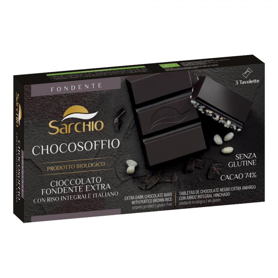 SARCHIO Soffio Riso Cioccolato Fondente 75g