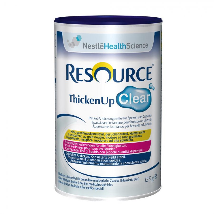 Nestlé - Thickenup Clear Addensante Bevande 125g - Integratore Alimentare per il Trattamento delle Disfagie