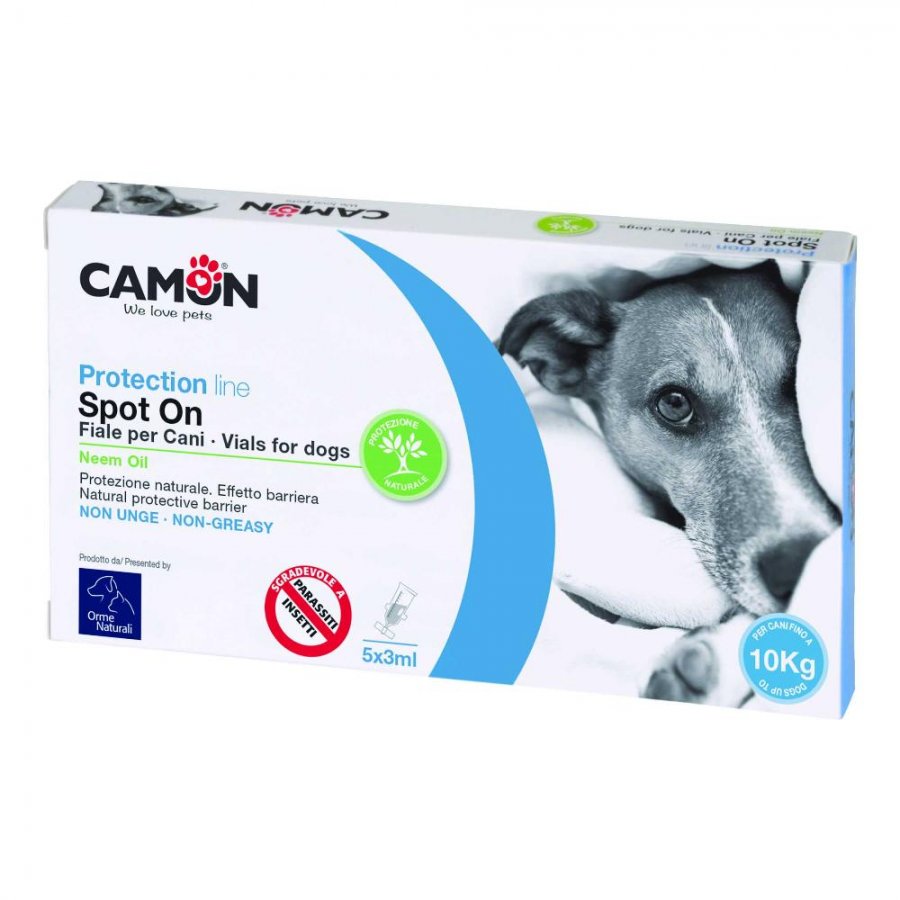 Spot-On Antiparassitario Olio di Neem per Cani Fino a 10kg 5 Fiale da 3ml - Protezione Naturale contro Zecche e Pulci