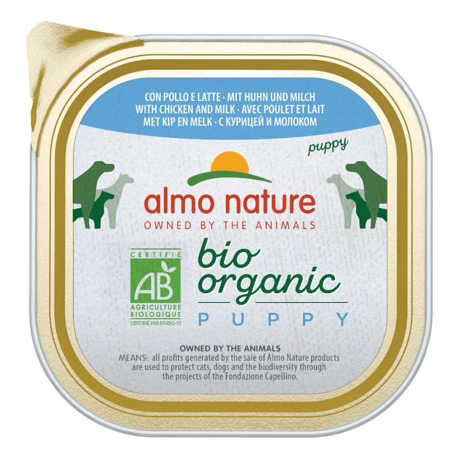 ALMO NATURE CANE BIO ORGANIC PUPPY POLLO LATTE 300GR (vaschetta)