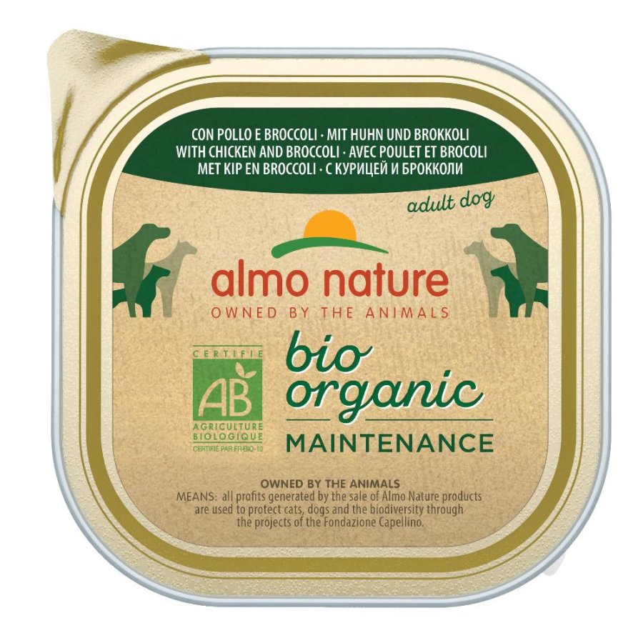 ALMO NATURE CANE BIO ORGANIC MAINTENANCE ADULT POLLO BROCCOLI 300GR (vaschetta)