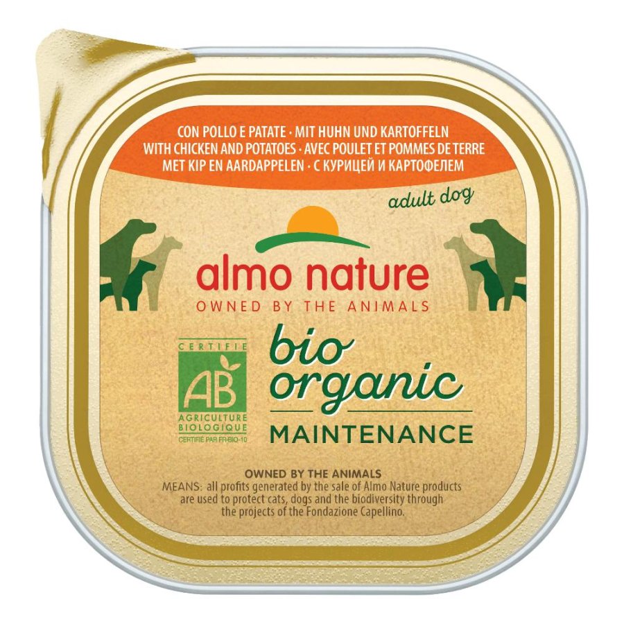 ALMO NATURE CANE BIO ORGANIC MAINTENANCE ADULT POLLO PATATE 300GR (vaschetta)