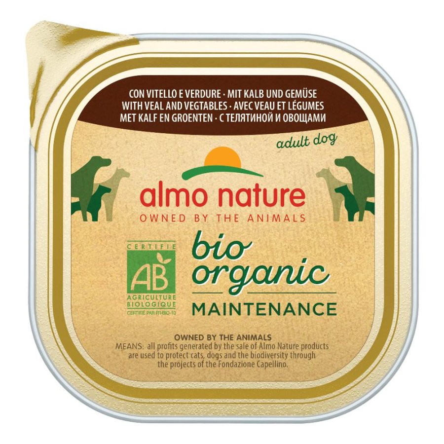 ALMO NATURE CANE BIO ORGANIC MAINTENANCE ADULT VITELLO VERDURE 300GR (vaschetta)