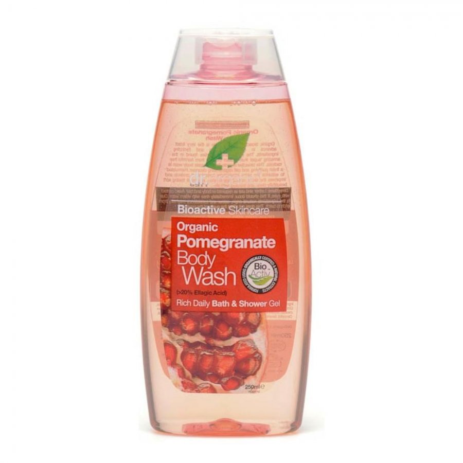 Dr.Organic - Pomegranate Body Wash Melograno 250 ml Gel Doccia - Il Tuo Benessere Rivitalizzato con Melograno