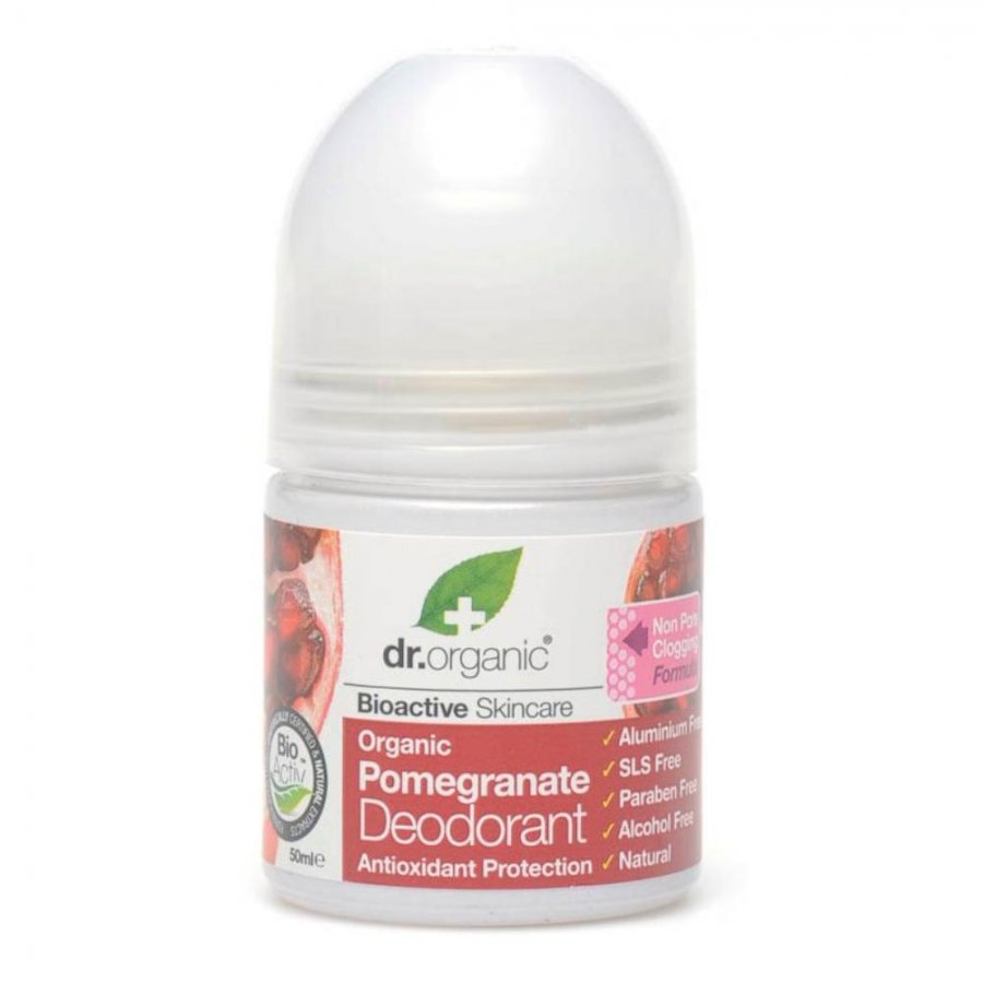 Dr Organic Deodorante Melograno Antibatterico 50 ml - Protezione Naturale a Lunga Durata