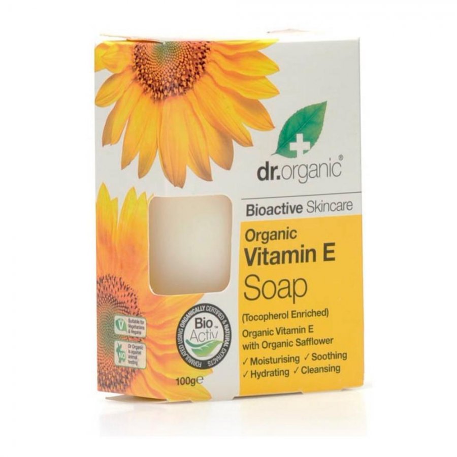 Dr Organic - Vitamina E Soap 100 g, Sapone Idratante e Protettivo