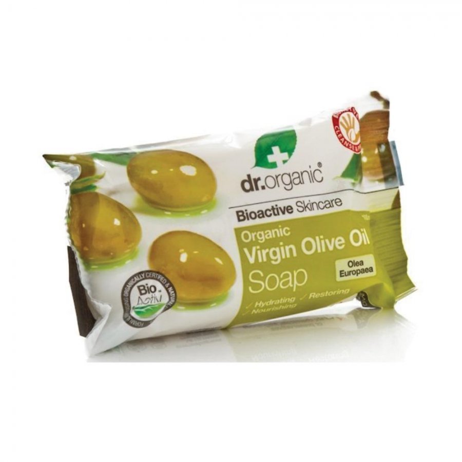 Dr. Organic - Olive Soap 100g - Sapone all'Olio d'Oliva Naturale per Idratare e Nutrire la Pelle