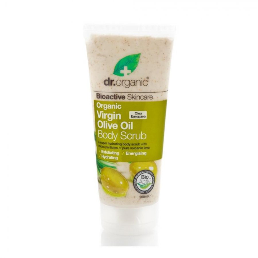 Dr Organic - Olive Oil Body Scrub 200 ml, Scrub Corpo all'Olio d'Oliva per Esfoliazione