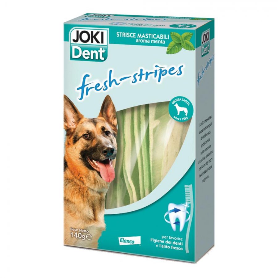 Joki Dent Fresh-Stripes 140g per Cani di Taglia Piccola e Media - Snack per l'Igiene Orale