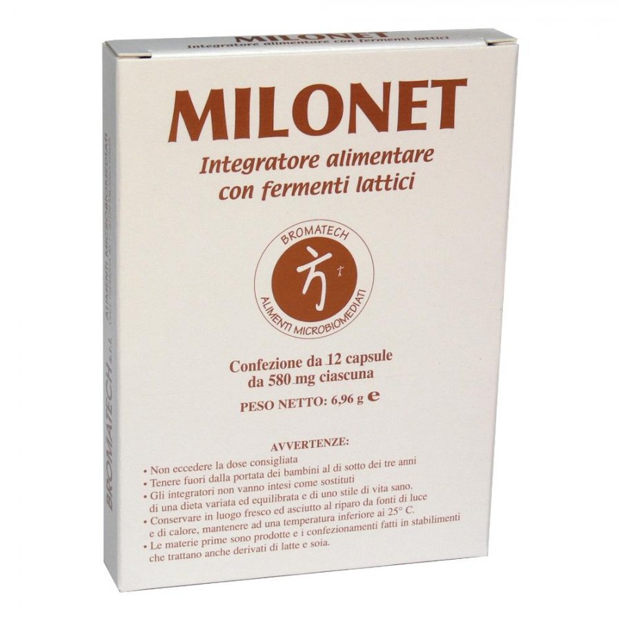 Milonet - Integratore alimentare con fermenti lattici  12 Capsule