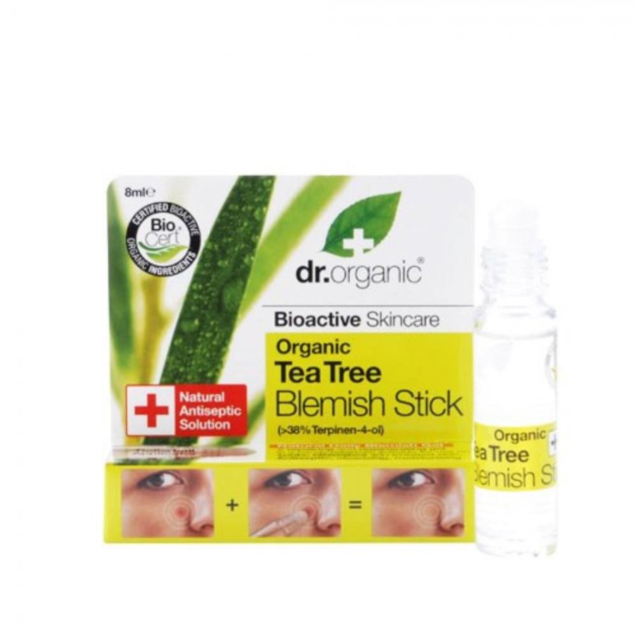 Dr. Organic Tea Tree Blemish Stick 8 ml - Stick Roll-On per la Cura della Pelle